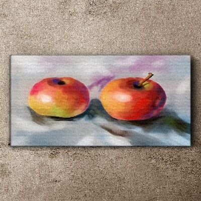 Tableau imprimé sur toile Pommes juteuses sur fond pastel