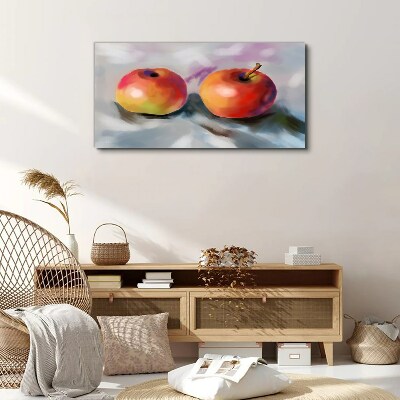 Tableau imprimé sur toile Pommes juteuses sur fond pastel