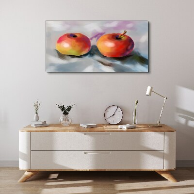 Tableau imprimé sur toile Pommes juteuses sur fond pastel