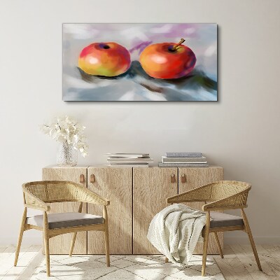 Tableau imprimé sur toile Pommes juteuses sur fond pastel