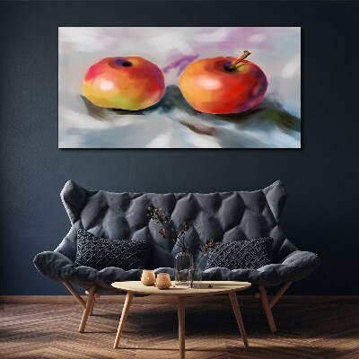 Tableau imprimé sur toile Pommes juteuses sur fond pastel