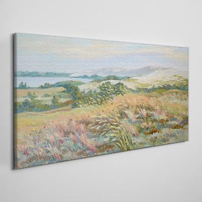 Tableau sur toile Paysage de champ d'été