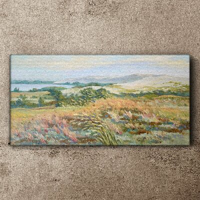 Tableau sur toile Paysage de champ d'été