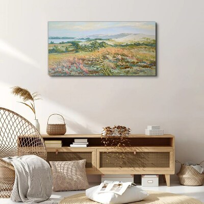 Tableau sur toile Paysage de champ d'été
