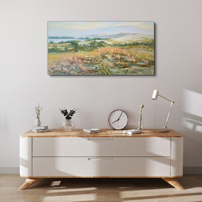 Tableau sur toile Paysage de champ d'été