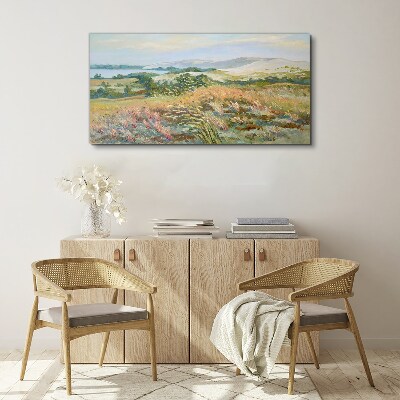 Tableau sur toile Paysage de champ d'été