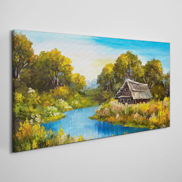 Tableau sur toile Un paysage rural paisible en été