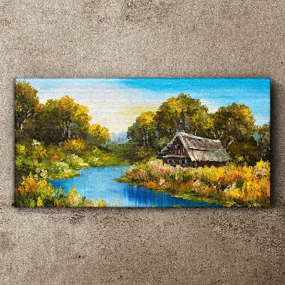 Tableau sur toile Un paysage rural paisible en été