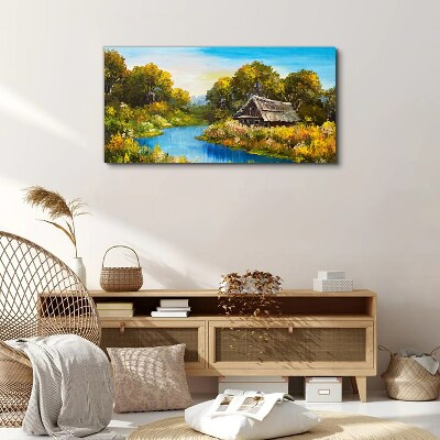Tableau sur toile Un paysage rural paisible en été