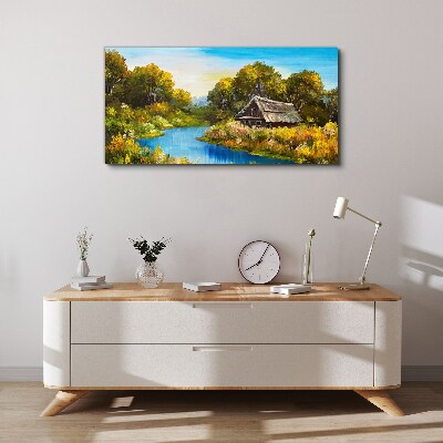 Tableau sur toile Un paysage rural paisible en été