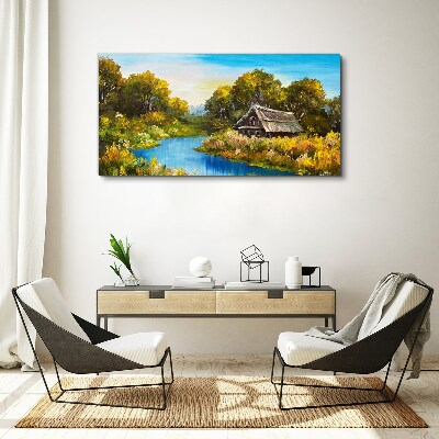 Tableau sur toile Un paysage rural paisible en été