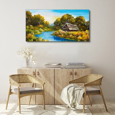 Tableau sur toile Un paysage rural paisible en été