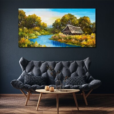 Tableau sur toile Un paysage rural paisible en été