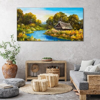 Tableau sur toile Un paysage rural paisible en été