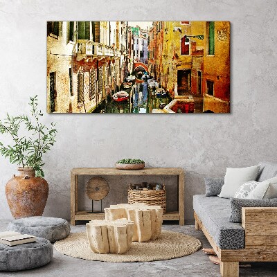 Tableau imprimé sur toile Rue vénitienne avec un canal
