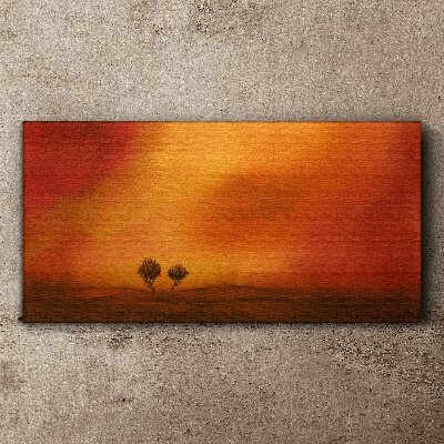 Tableau sur toile Coucher de soleil à l'horizon