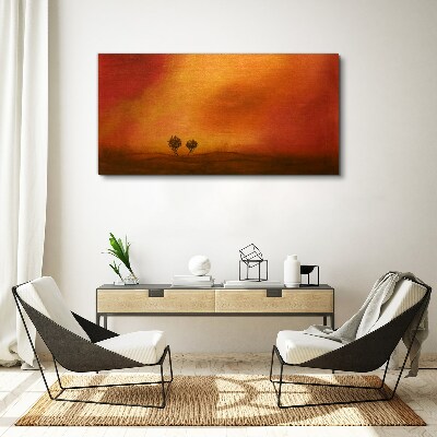 Tableau sur toile Coucher de soleil à l'horizon