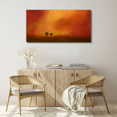 Tableau sur toile Coucher de soleil à l'horizon
