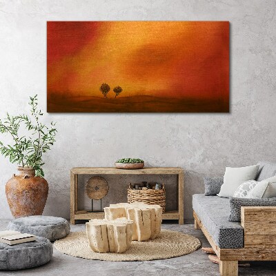 Tableau sur toile Coucher de soleil à l'horizon