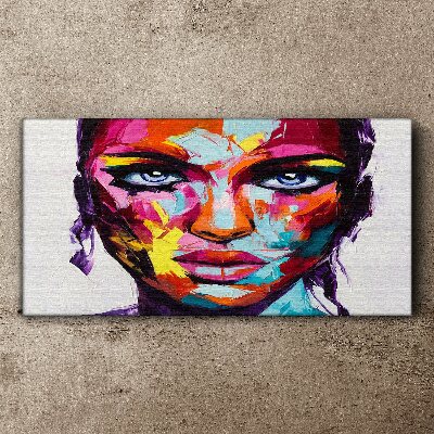 Tableau toile imprimée Portrait coloré d'une femme