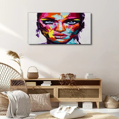 Tableau toile imprimée Portrait coloré d'une femme