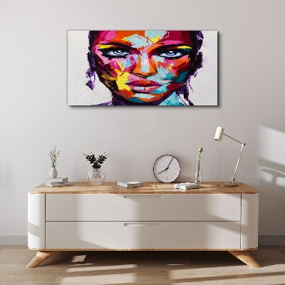 Tableau toile imprimée Portrait coloré d'une femme