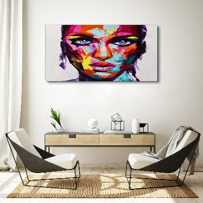 Tableau toile imprimée Portrait coloré d'une femme