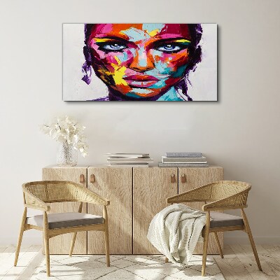 Tableau toile imprimée Portrait coloré d'une femme