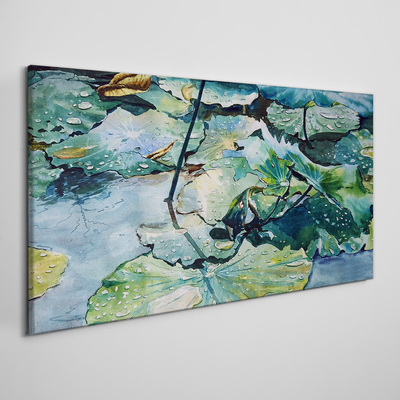 Tableau imprimé sur toile Arroser les fleurs avec des gouttes de pluie