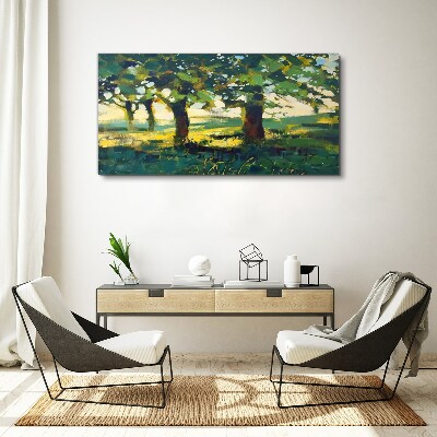 Tableau sur toile Arbres d'été au soleil