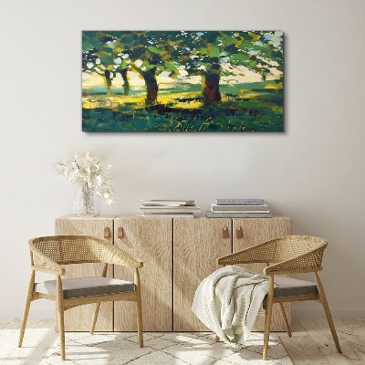 Tableau sur toile Arbres d'été au soleil