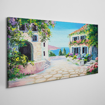 Tableau toile imprimée Une charmante ville balnéaire