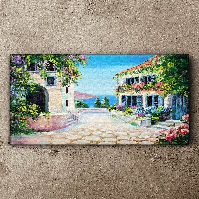 Tableau toile imprimée Une charmante ville balnéaire