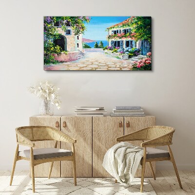 Tableau toile imprimée Une charmante ville balnéaire