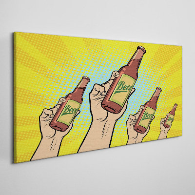 Tableau toile imprimée « Un joyeux toast avec de la bière »
