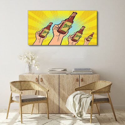 Tableau toile imprimée « Un joyeux toast avec de la bière »