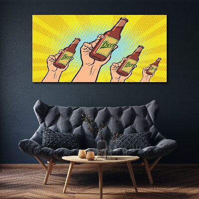 Tableau toile imprimée « Un joyeux toast avec de la bière »