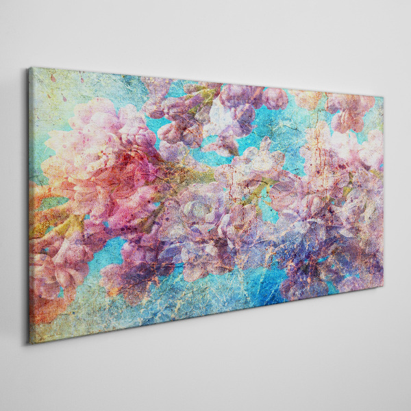 Tableau toile imprimée Un paysage floral aux tons pastel