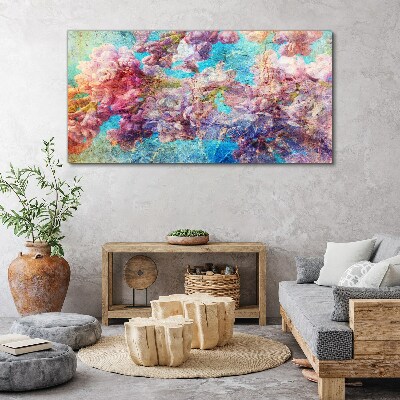 Tableau toile imprimée Un paysage floral aux tons pastel