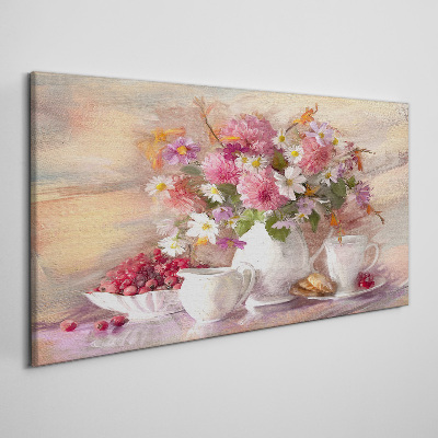 Tableau toile imprimée Composition florale sur la table