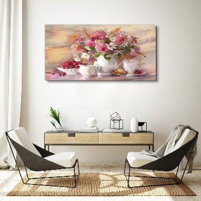 Tableau toile imprimée Composition florale sur la table