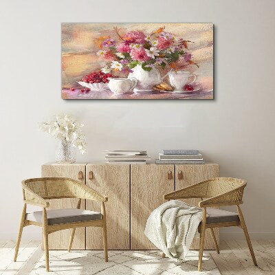 Tableau toile imprimée Composition florale sur la table