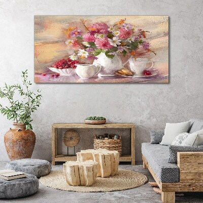 Tableau toile imprimée Composition florale sur la table