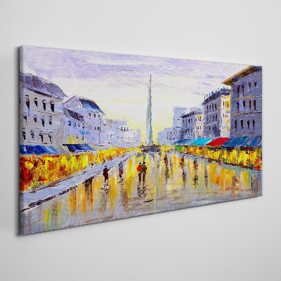 Tableau sur toile Golden Avenue dans la lumière du coucher du soleil