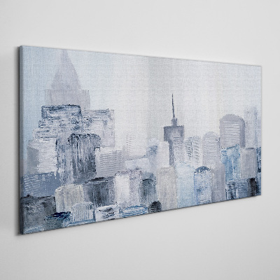 Tableau imprimé sur toile Panorama gris-bleu de la ville