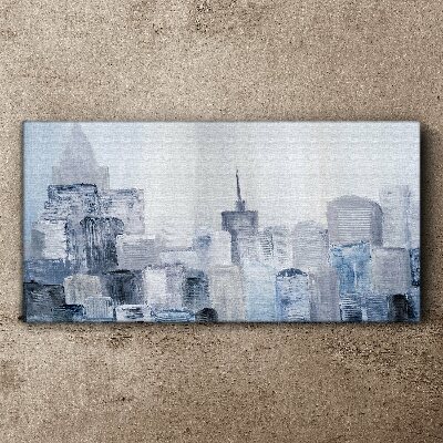 Tableau imprimé sur toile Panorama gris-bleu de la ville