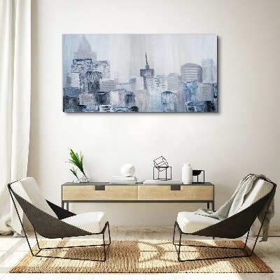 Tableau imprimé sur toile Panorama gris-bleu de la ville
