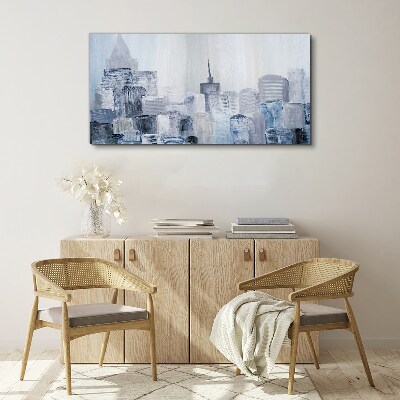 Tableau imprimé sur toile Panorama gris-bleu de la ville