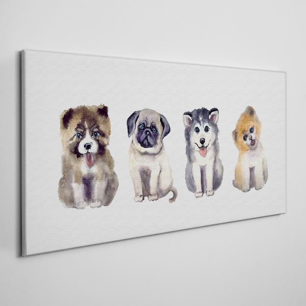 Tableau sur toile Quatre adorables chiots
