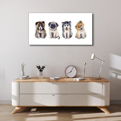 Tableau sur toile Quatre adorables chiots